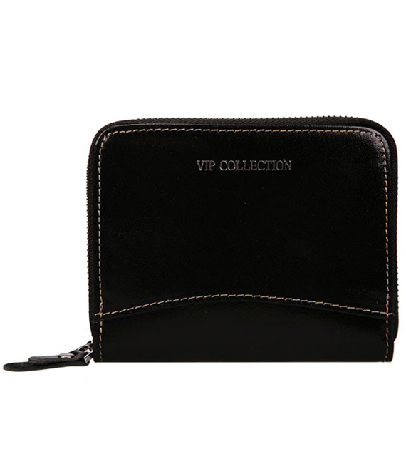 Czarne etui na karty z dodatkową kieszenią na bilon  VIP COLLECTION PALERMO 416L BLK1