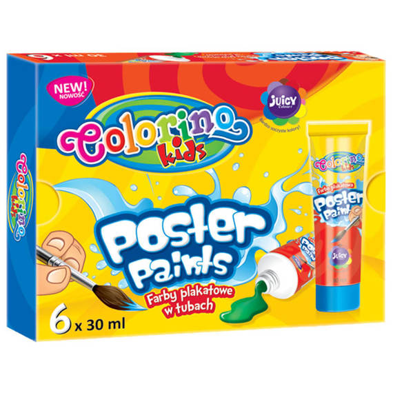 Farby plakatowe w tubie 6 kol. 30 ml Colorino Kids 57332PTR